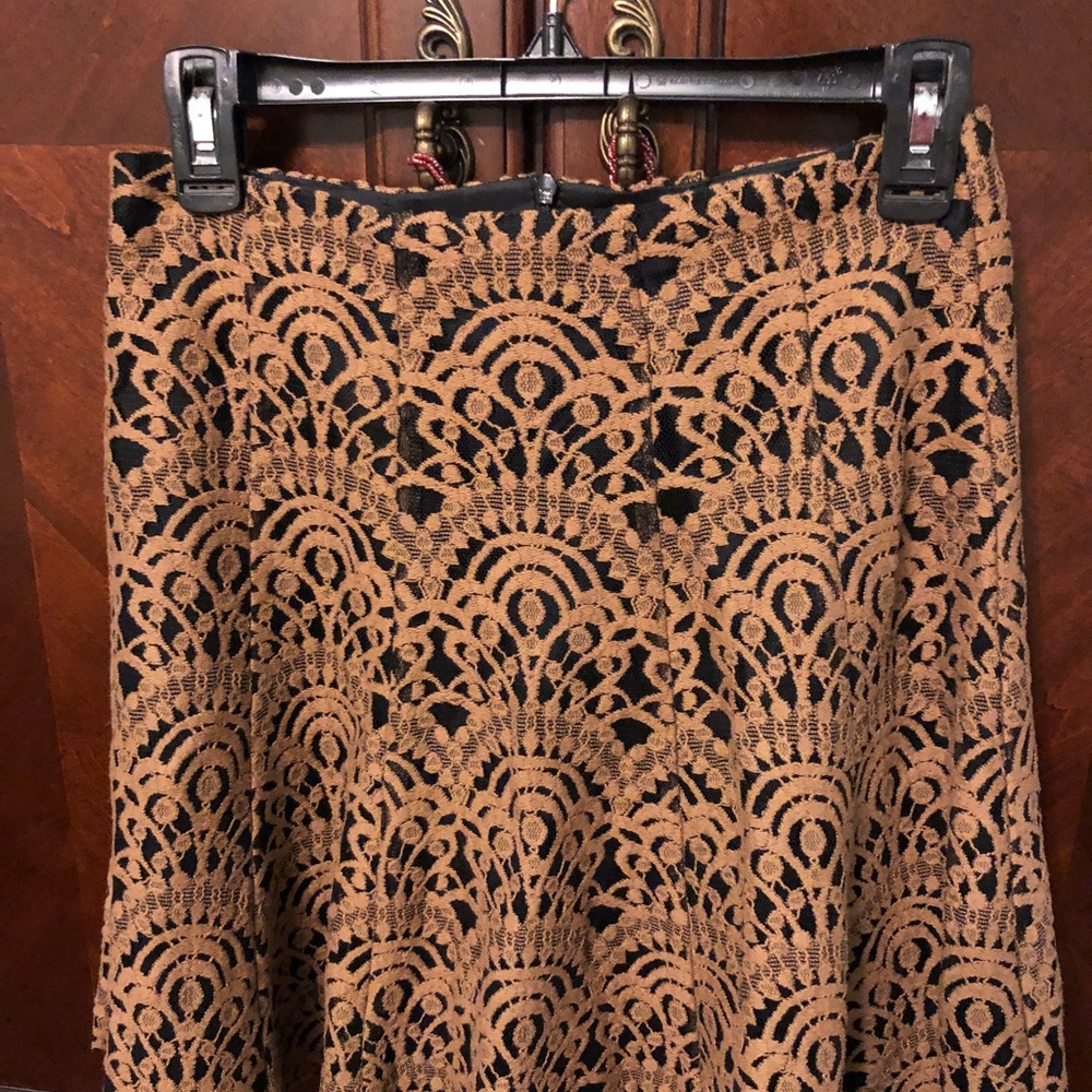 Gorgeous Nanette Lenore tobacco brown lace skirt